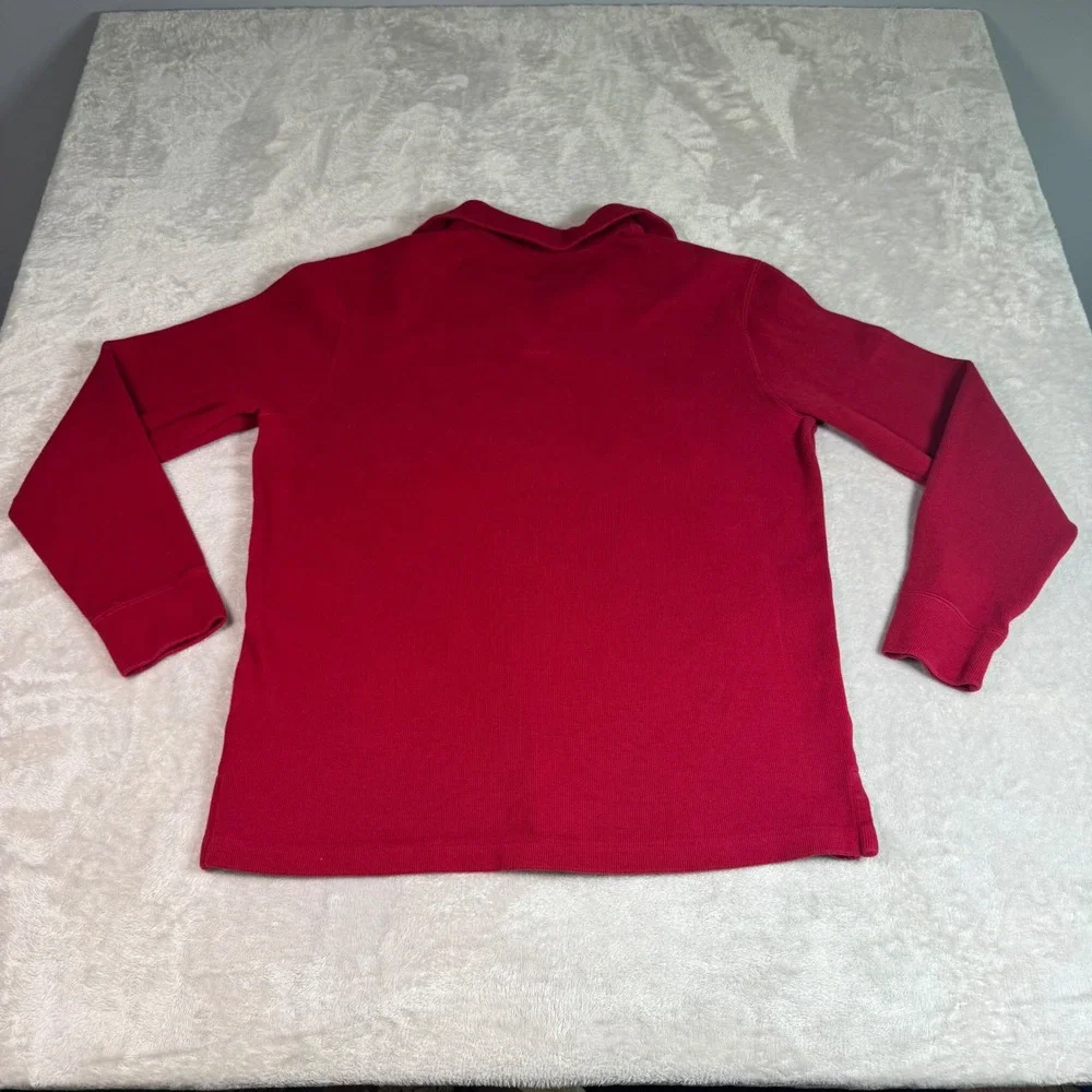Polo Ralph Lauren Men Red Quarter Zip Pullover Sweatshirt Size Medium